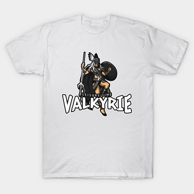 Leisure Time Valkyrie Viking Fan T-Shirt by BlueTodyArt